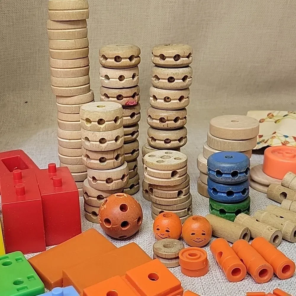 TinkerToy Toy‎ Maker Easy Snap Reusable Wood Plastic No 444